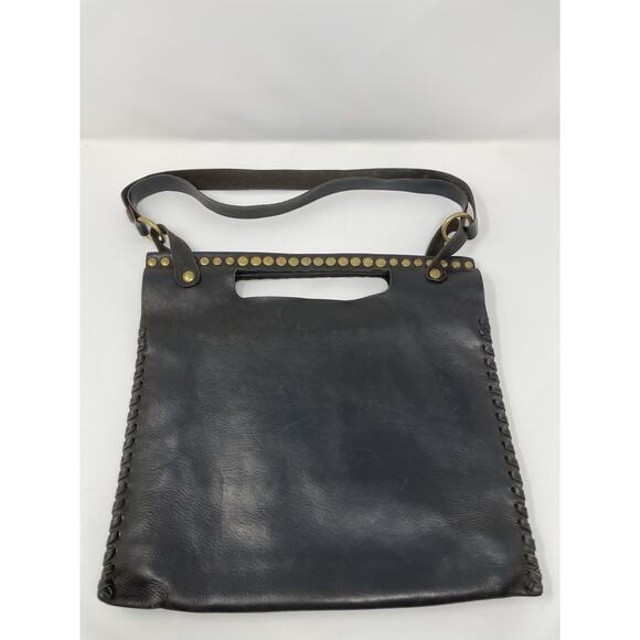 Paolo Angelucci Handbags - Paolo Angelucci Leather Black Brass Hardwear Studded Tote Bag Retail $400.00